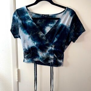 Streetwear society tie dye cinch crop top